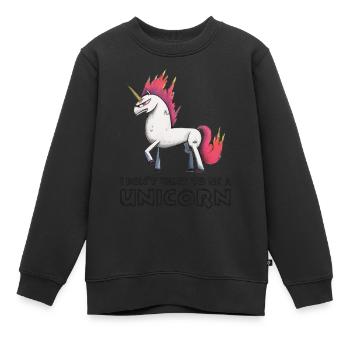 Je ne veux pas être une licorne - Sweat Premium enfant bio - noir - Devant - AI Model Kid Female (0cm)