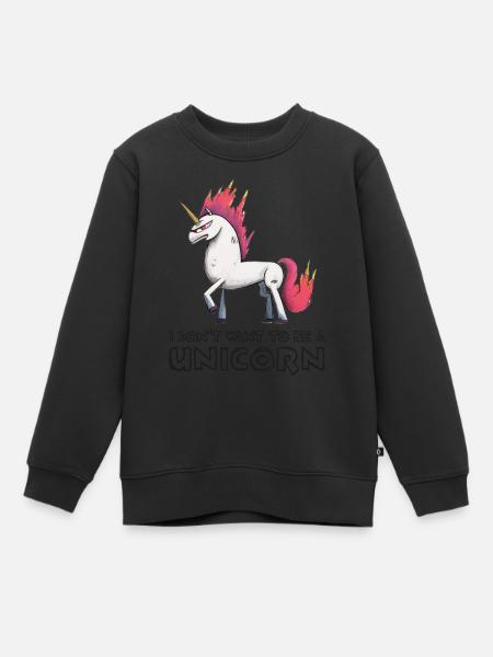 I don ́t want to be a unicorn - Kids Premium Organic Sweatshirt - black
