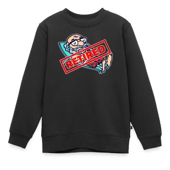 Retraite des aînés Dire retraite - Sweat Premium enfant bio - noir - Devant - AI Model Kid Female (0cm)