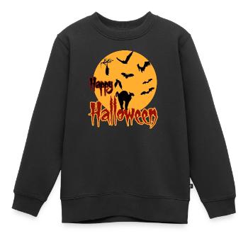 happy halloween Mond cat - Kinder Premium Organic Sweatshirt - Schwarz - Vorne - AI Model Kid Female (0cm)