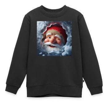Diablotin regardant à travers la glace en riant - Sweat Premium enfant bio - noir - Devant - AI Model Kid Female (0cm)