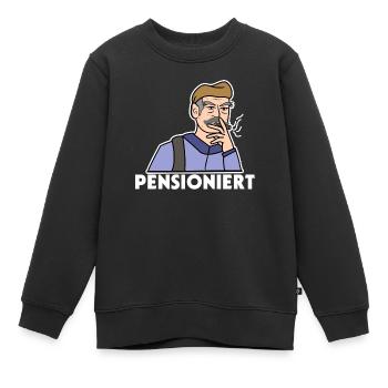 Pension Spruch Ruhestand Pensionierung Senior - Kinder Premium Organic Sweatshirt - Schwarz - Vorne - AI Model Kid Female (0cm)