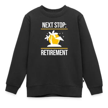 Déclaration de retraite Pensionné Senior - Sweat Premium enfant bio - noir - Devant - AI Model Kid Female (0cm)