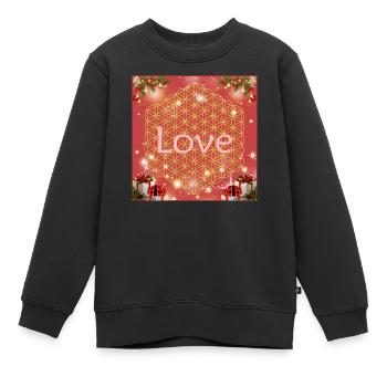 Fleur de vie amour cadeaux de Noël - Sweat Premium enfant bio - noir - Devant - AI Model Kid Female (0cm)