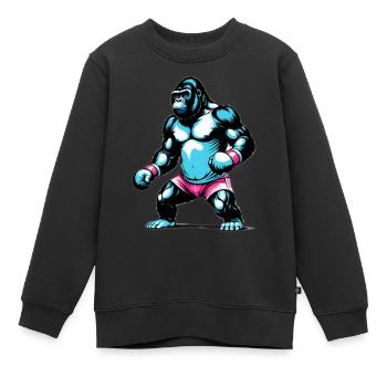 Gorilla Boxer Boxen - Kinder Premium Organic Sweatshirt - Schwarz - Vorne - AI Model Kid Female (0cm)