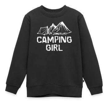 Berge Wanderer Camping Statement Zelten Wanderlust - Kinder Premium Organic Sweatshirt - Schwarz - Vorne - AI Model Kid Female (0cm)