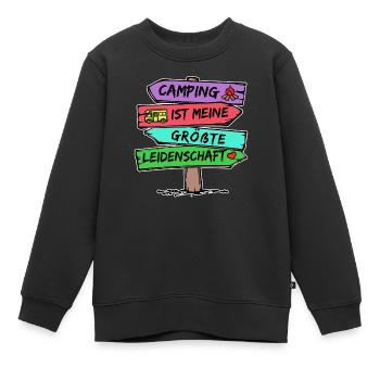 Camping Statement Wanderlust Wanderer Herz Camper - Kinder Premium Organic Sweatshirt - Schwarz - Vorne - AI Model Kid Female (0cm)