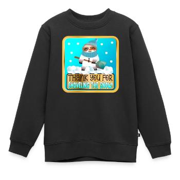 PELLETER LA NEIGE - MERCI PARESSEUX - Sweat Premium enfant bio - noir - Devant - AI Model Kid Female (0cm)