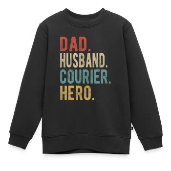 Kurier Papa Ehemann Held - Kinder Premium Organic Sweatshirt - Schwarz - Vorne - AI Model Kid Female (0cm)