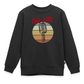 Micro à l’antenne - Sweat Premium enfant bio - noir - Devant - AI Model Kid Female (0cm)