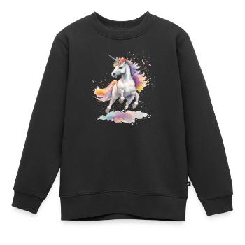 tanzendes Einhorn - Kinder Premium Organic Sweatshirt - Schwarz - Vorne - AI Model Kid Female (0cm)