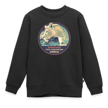 CERZA Löwin Patch: Majestätische Natur - Kinder Premium Organic Sweatshirt - Schwarz - Vorne - AI Model Kid Female (0cm)