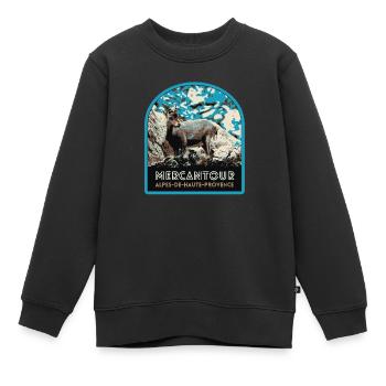 Mercantour-Gamsabzeichen: Alpine Fauna - Kinder Premium Organic Sweatshirt - Schwarz - Vorne - AI Model Kid Female (0cm)