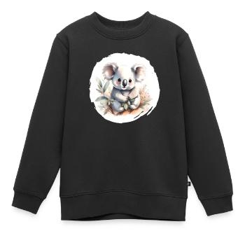 Koala Aquarell - Kinder Premium Organic Sweatshirt - Schwarz - Vorne - AI Model Kid Female (0cm)