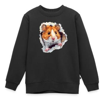 Hamster Hamster Head Golden Hamster Dwarf Hamster - Kids Premium Organic Sweatshirt - black - Front - AI Model Kid Female (0cm)