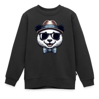 Stylischer Panda - Kinder Premium Organic Sweatshirt - Schwarz - Vorne - AI Model Kid Female (0cm)