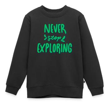 Hören Sie nie auf zu erkunden - Kinder Premium Organic Sweatshirt - Schwarz - Vorne - AI Model Kid Female (0cm)