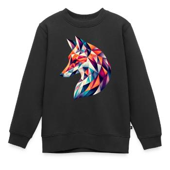 Fox vector - Kids Premium Organic Sweatshirt - black - Front - AI Model Kid Female (0cm)