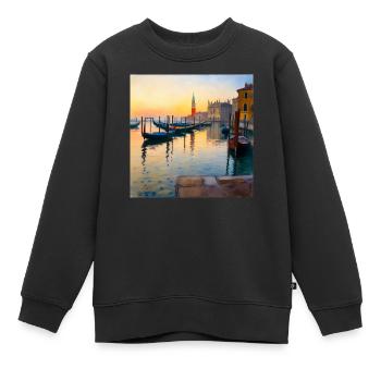 Venedig - Kinder Premium Organic Sweatshirt - Schwarz - Vorne - AI Model Kid Female (0cm)