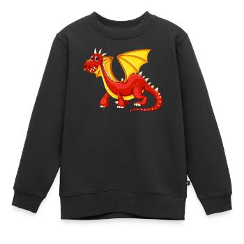 Dragon rouge et jaune - Sweat Premium enfant bio - noir - Devant - AI Model Kid Female (0cm)