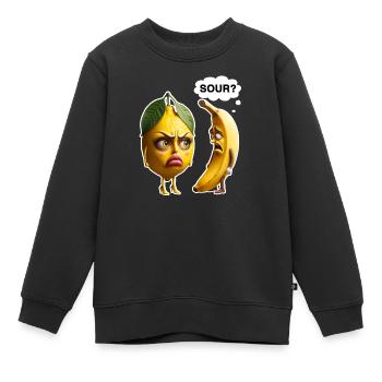 Zitrone vs Banane: Streit im Obstkorb - Kinder Premium Organic Sweatshirt - Schwarz - Vorne - AI Model Kid Female (0cm)