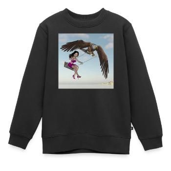 Schwingen am Himmel. - Kinder Premium Organic Sweatshirt - Schwarz - Vorne - AI Model Kid Female (0cm)