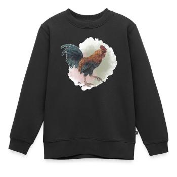 Veganuary 2024 Hahn - Kinder Premium Organic Sweatshirt - Schwarz - Vorne - AI Model Kid Female (0cm)