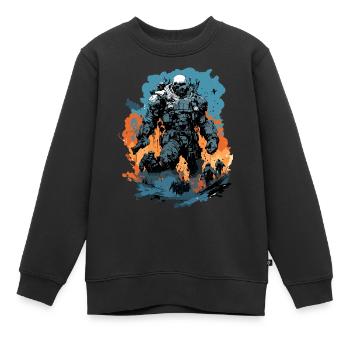 Apocalypse / Doomsday / Destruction / Anarchy - Kids Premium Organic Sweatshirt - black - Front - AI Model Kid Female (0cm)