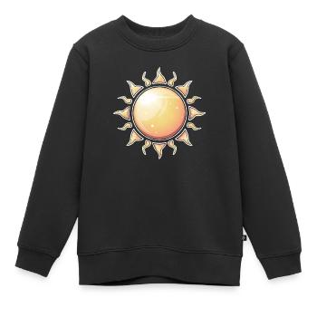 Rayonnant Sunburst Nature Design - Sweat Premium enfant bio - noir - Devant - AI Model Kid Female (0cm)