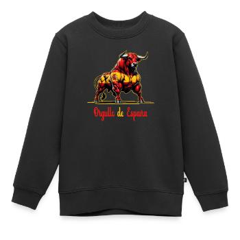 Le design du drapeau de la fierté de l'Espagne - Sweat Premium enfant bio - noir - Devant - AI Model Kid Female (0cm)