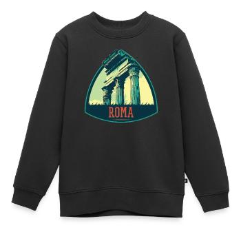 Illustration antiker Ruinen in Rom - Kinder Premium Organic Sweatshirt - Schwarz - Vorne - AI Model Kid Female (0cm)