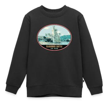 Illustration Blackrock Castle, Cork, Irland - Kinder Premium Organic Sweatshirt - Schwarz - Vorne - AI Model Kid Female (0cm)