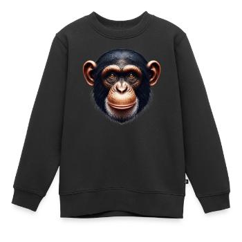 Schimpanse Affe - Kinder Premium Organic Sweatshirt - Schwarz - Vorne - AI Model Kid Female (0cm)