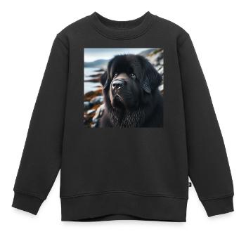 La gentillesse a fait un chien : le Terre-Neuve - Sweat Premium enfant bio - noir - Devant - AI Model Kid Female (0cm)