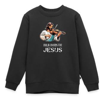 Violinen Akkorde für Jesus Christlicher Gott - Kinder Premium Organic Sweatshirt - Schwarz - Vorne - AI Model Kid Female (0cm)