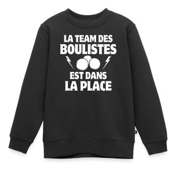 Pétanque, Bowler, Pétanque-Fan - Kinder Premium Organic Sweatshirt - Schwarz - Vorne - AI Model Kid Female (0cm)
