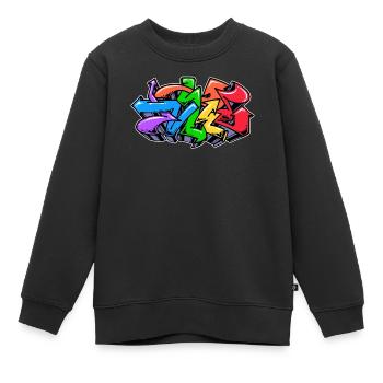 Kunst Street Art Wildstyle Graffiti Illustration - Kinder Premium Organic Sweatshirt - Schwarz - Vorne - AI Model Kid Female (0cm)