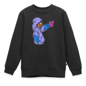 Pulvérisateur Art Bombe Aérosol Graffiti Croquis Street Art - Sweat Premium enfant bio - noir - Devant - AI Model Kid Female (0cm)