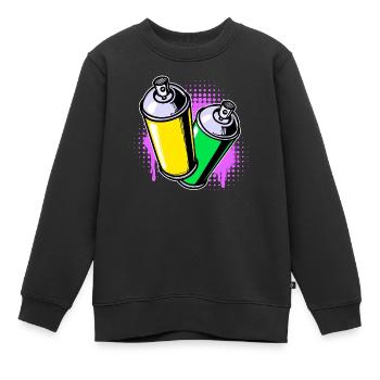 Pulvérisateur Bombe Aérosol Street Art Graffiti Art - Sweat Premium enfant bio - noir - Devant - AI Model Kid Female (0cm)