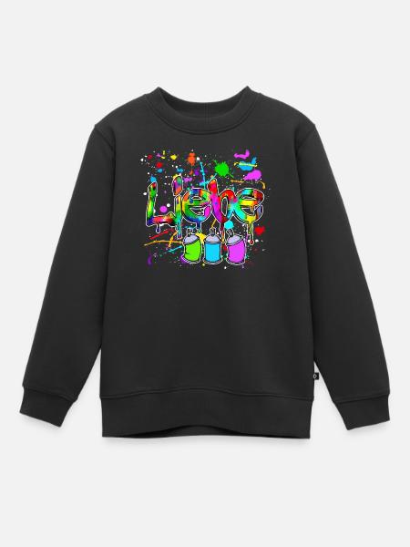 Spraydose Strassenkunst Wildstyle Graffite Sprayer - Kinder Premium Organic Sweatshirt - Schwarz