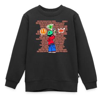 Croquis Street Art Urbain Bombe Aérosol Graffiti Art - Sweat Premium enfant bio - noir - Devant - AI Model Kid Female (0cm)