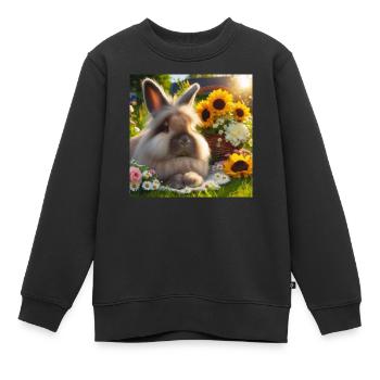 Graues Angorakaninchen - Kinder Premium Organic Sweatshirt - Schwarz - Vorne - AI Model Kid Female (0cm)