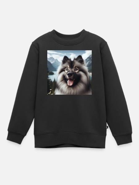 Joyeux Wolfspitz - Sweat Premium enfant bio - noir