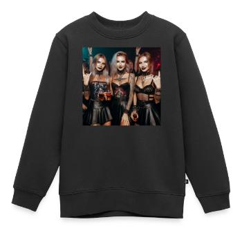 Metall - Kinder Premium Organic Sweatshirt - Schwarz - Vorne - AI Model Kid Female (0cm)