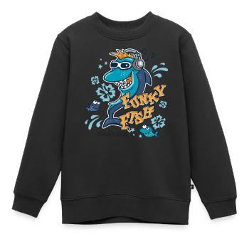 Funky Fish - Kinder Premium Organic Sweatshirt - Schwarz - Vorne - AI Model Kid Female (0cm)
