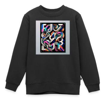 Experimentelle Typografie - Kinder Premium Organic Sweatshirt - Schwarz - Vorne - AI Model Kid Female (0cm)