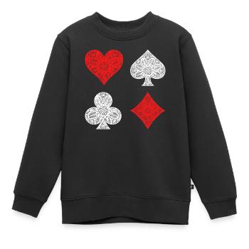 Glücksspiel Roulette Lotterie Poker Zocken Casino - Kinder Premium Organic Sweatshirt - Schwarz - Vorne - AI Model Kid Female (0cm)