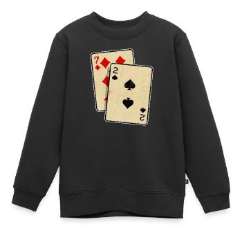 Card Game Gambling Casino Poker Gambling Poker - Kids Premium Organic Sweatshirt - black - Front - AI Model Kid Female (0cm)