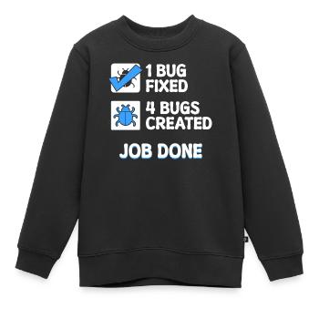 Bugfixing Developer Bugs Code Statement Computer Science - Kids Premium Organic Sweatshirt - black - Front - AI Model Kid Female (0cm)