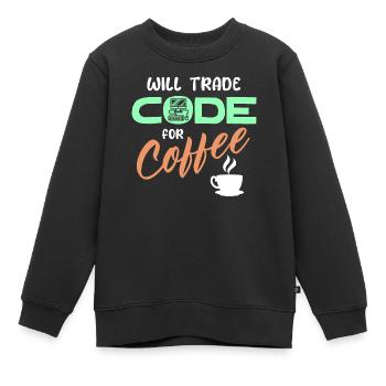 Programmeur, Développeur, Instruction de code, Ordinateur - Sweat Premium enfant bio - noir - Devant - AI Model Kid Female (0cm)